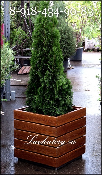 деревянные контейнеры для уличных растений КМл-5