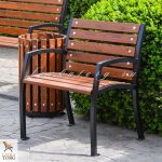 СТ30л-К - Кресло от лавкаторг, лиственница и металл Кресло уличное из лиственницы и металла СТ30л-К