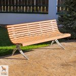 Скамья СП40л-1,8 из лиственницы длина от 1,8 метра Лавочка СП40л-1,8 из лиственницы и металла для благоустройства