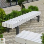 СТ80лв-2б - Скамья без спинки с сиденьем из лиственницы Массивные скамейки из толстого бруса лиственницы