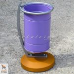 УМ-02Б - урна 35 л. металлическая на бетоне Урна уличная на бетонной опоре