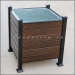 КМл-3 - большие кашпо для улицы. Кашпо металлические с отделкой деревом для улицы