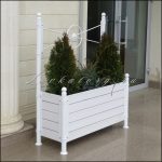 кашпо КМл-6пд из металла и дерева Прямоугольные кашпо уличные из деревя и металла