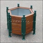 КМл-8 кашпо шестигранной формы Большие кашпо уличные деревянные на металлическом каркасе