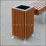 Урны уличные квадратные из дерева и металла