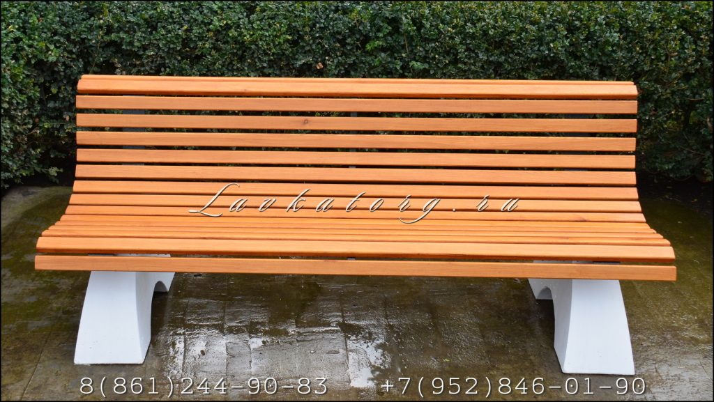 Скамья из бетона и дерева СБл-2-2