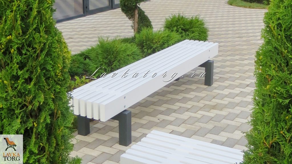 Скамейки без спинки из толстого бруса лиственницы СТ80лв-2Б