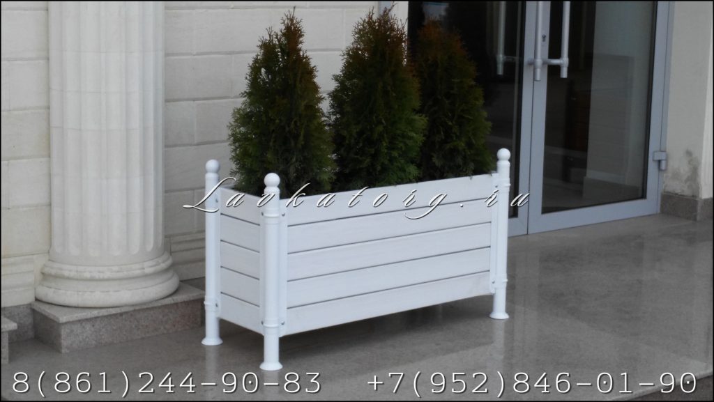 Кашпо прямоугольные уличные деревянные КМл-6п