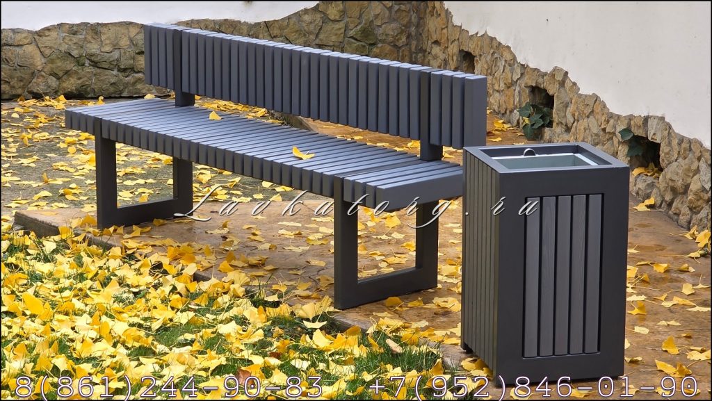 Скамья со спинкой прямая из комплекта СТ80х40л-2