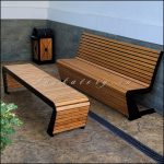 Скамейки и урна из лиственницы и металла