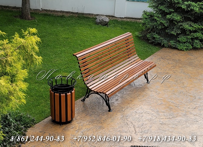 Скамья с высокой спинкой парковая