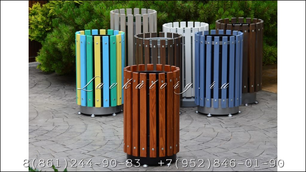 Урны с обшивкой деревом лиственницы УМл-20.1