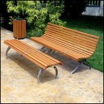 Скамейки со спинкой, скамейки без спинки, урна - комплект парковой мебели от ЛАВКАТОРГ